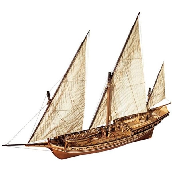 1/60 Cazadsor Jabeque Ahşap Gemi Maket Kiti