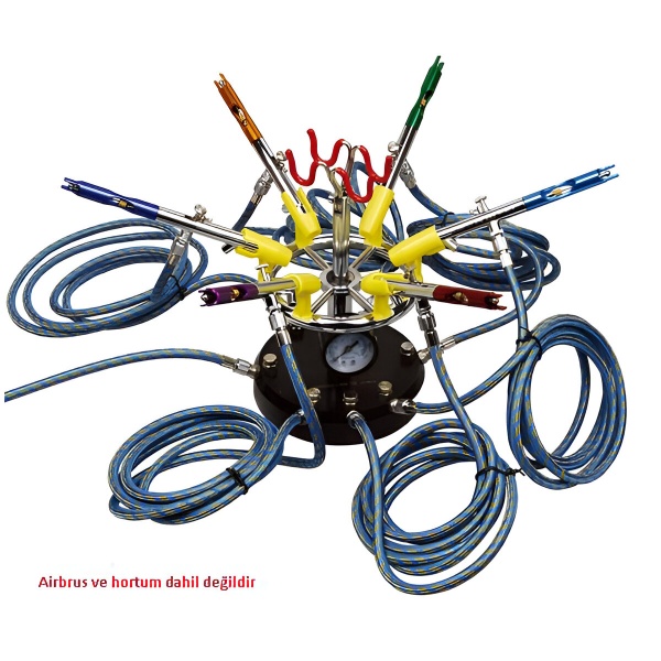 Airbrush Askısı - 6 Airbrush Için Hava Dağıtıcılı