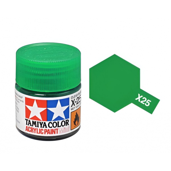 X-25 Clear Green Parlak Akrilik Boya (10 ml.)