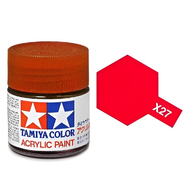 X-27 Clear Red Parlak Akrilik Boya (10 ml.)