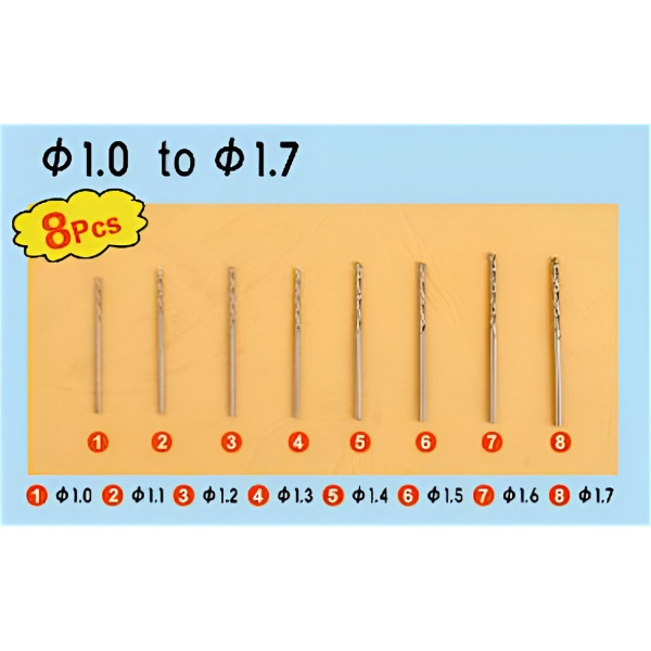 1 - 1,7 mm arası Matkap Ucu Seti (8 Adet)