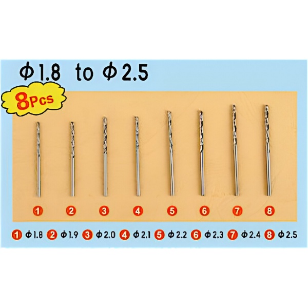 1,8 - 2,5 mm arası Matkap Ucu Seti (8 Adet)