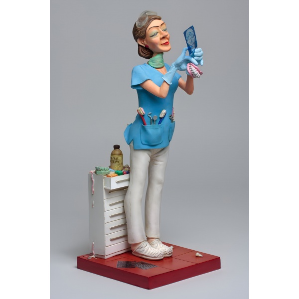 Lady Dentist, Renkli El Boyaması, Dekoratif Figür 9,5x9,5x22,5 cm