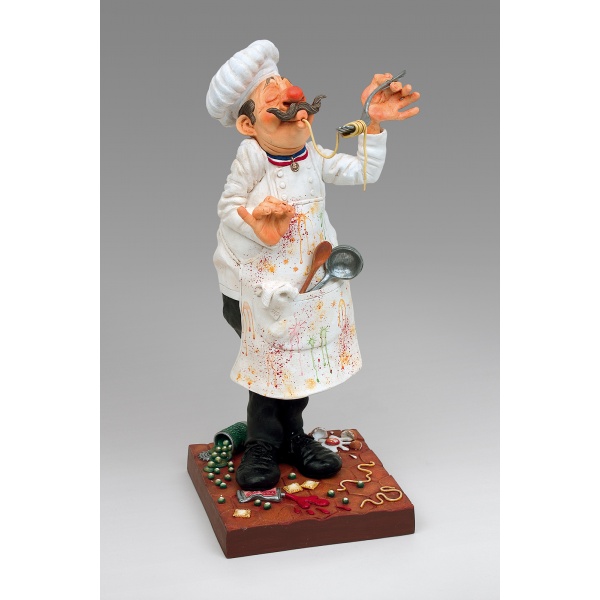 The Cook, Renkli El Boyaması, Dekoratif Figür 19x18x41 cm