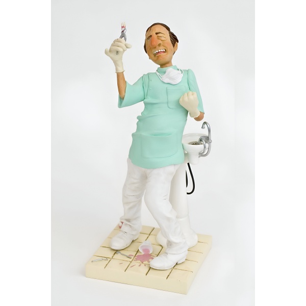 The Dentist, Renkli El Boyaması, Dekoratif Figür 10x9x21 cm