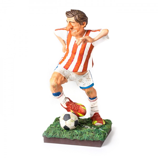 The FootbaII / Soccer Player, Renkli El Boyaması, Dekoratif Figür 11x10,5x20 cm