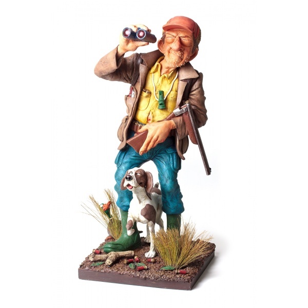 The Hunter, Renkli El Boyaması, Dekoratif Figür 19x17x38 cm