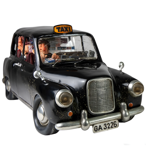The London Taxi, Renkli El Boyaması, Dekortif Figür 35x14x14 cm