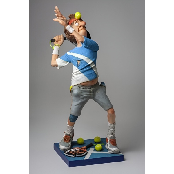 The Padel Player, Renkli El Boyaması, Dekortif Figür 20 x 20 x 46 cm