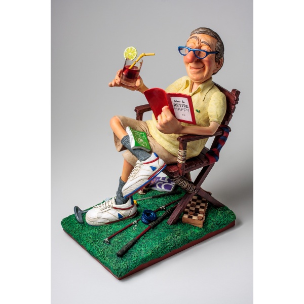 The Retired, Renkli El Boyaması, Dekoratif Figür 16,5x27x30,5 cm