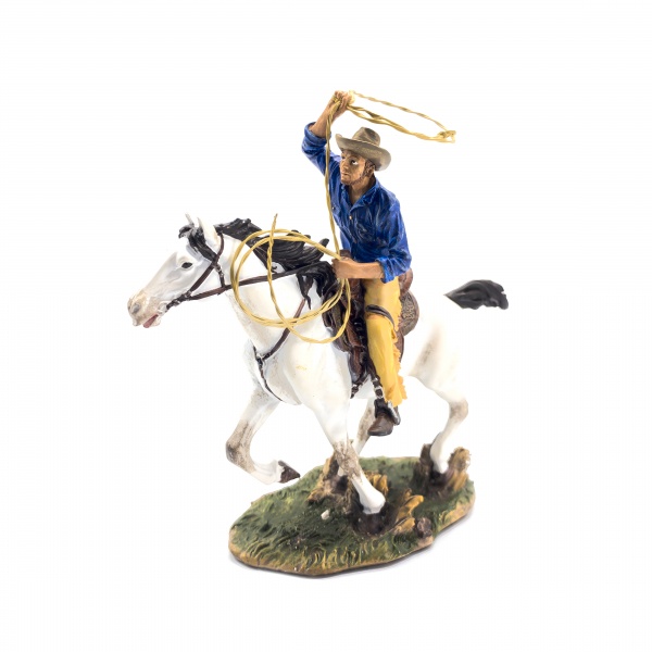 Atlı Kovboy Kurşun Asker Model, El Boyaması 12.5 cm