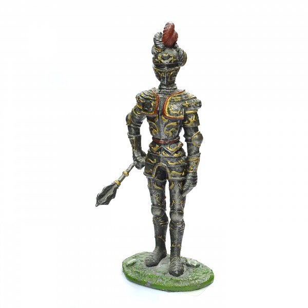 Balyozlu Zırhlı Şovalye Kurşun Asker Model, El Boyaması 11 cm