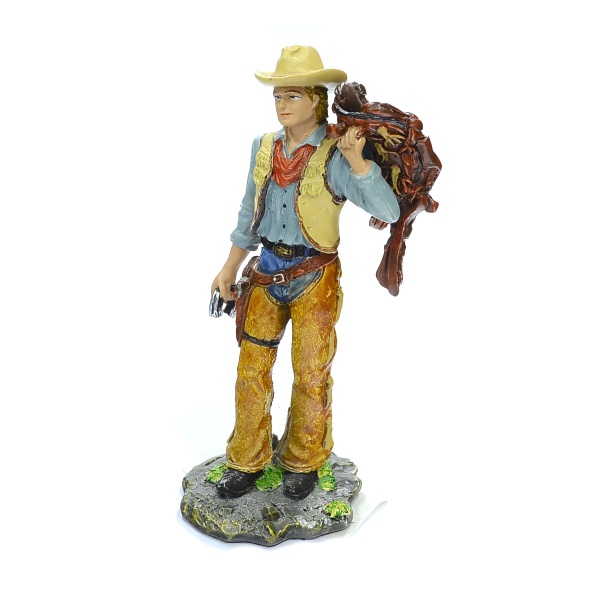 Eyer Taşıyan Kovboy Kurşun Asker Model, El Boyaması 10 cm