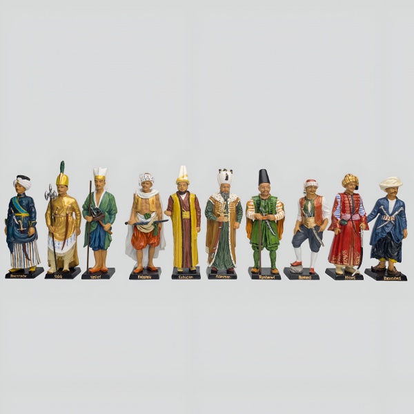 Osmanlı Kurşun Asker Seti, Renkli El Boyaması (10 adet)