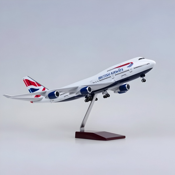 1/160 Boeing 747 British Airways, Hazır Yolcu Uçağı Maketi (47 cm)