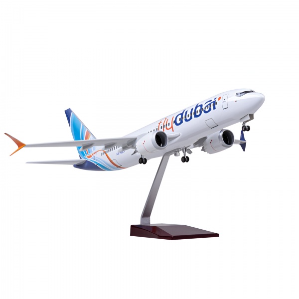 1/85 Boeing 737 Max Fly Dubai, Hazır Yolcu Uçağı Maketi (47 cm)