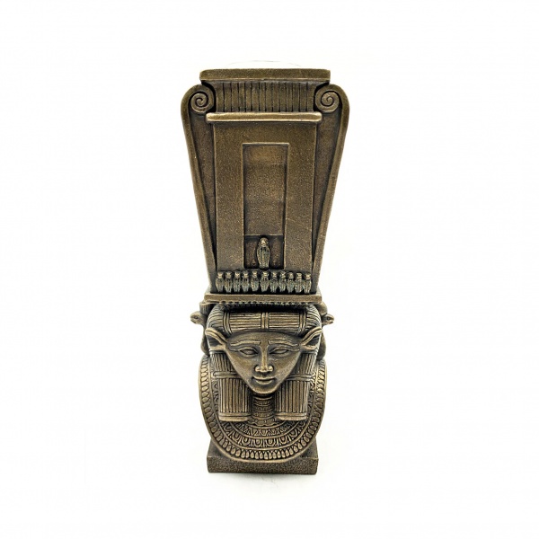 Antik Mısır Hathor Şamdan, Renkli El Boyaması 9x7x23 cm