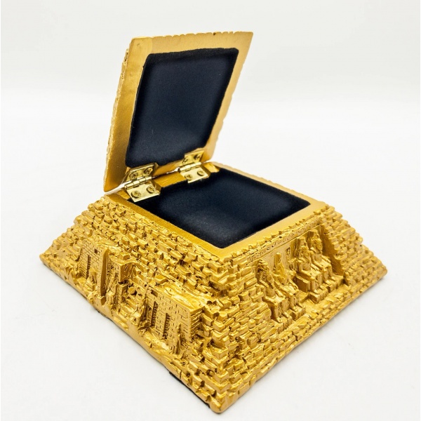 Antik Mısır Piramit Mücevher Kutusu, Renkli El Boyaması, Dekoratif Saklama Kutusu 10x10x8 cm