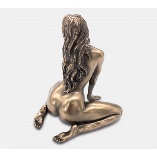 Çıplak Kadın Figürü, Bronz El Boyaması, Dekoratif Heykel 11x10x12 cm