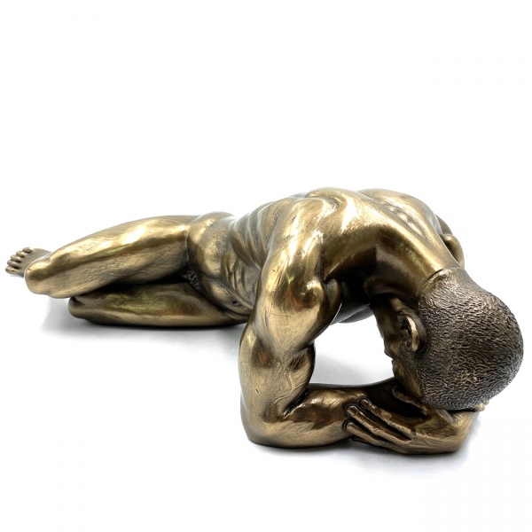 Erkek Body Figürü, Bronz El Boyaması, Dekoratif Heykel 37x13.5x9.5 cm