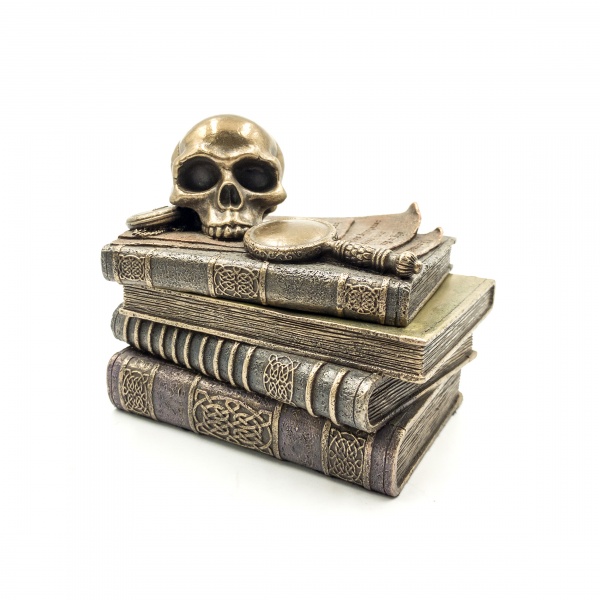 Kurukafa Figürlü Mücevher Kutusu, El Boyaması 12x9x11 cm