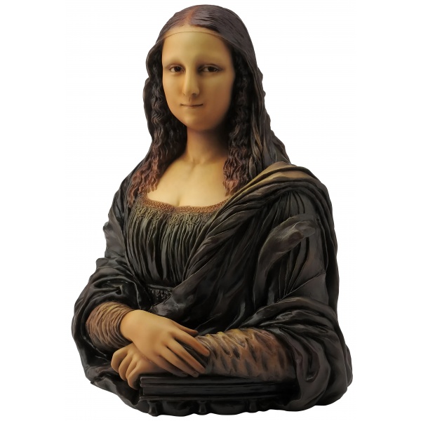 Mona Lisa Figürü, Renkli El Boyaması, Dekoratif Heykel 18 x 14 x 22,5 cm