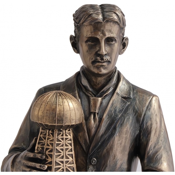 Nikola Tesla, Bronz El Boyaması, Dekoratif Heykel 13x8,5x30,5 cm
