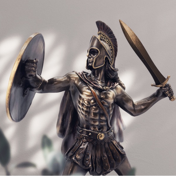 Antik Yunan Theseus Figürü, Bronz El Boyaması, Dekoratif Heykel 15x9,5x20,5 cm