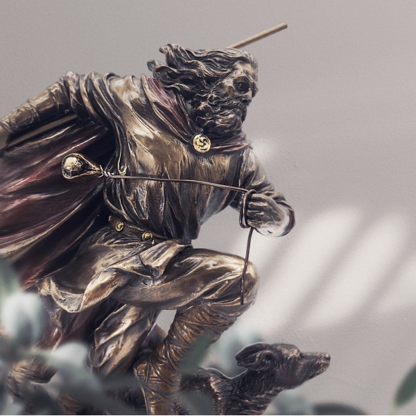 Celtic Mitolojisi Lugh Figürü, Bronz El Boyaması, Dekoratif Heykel 21,5x11x23 cm