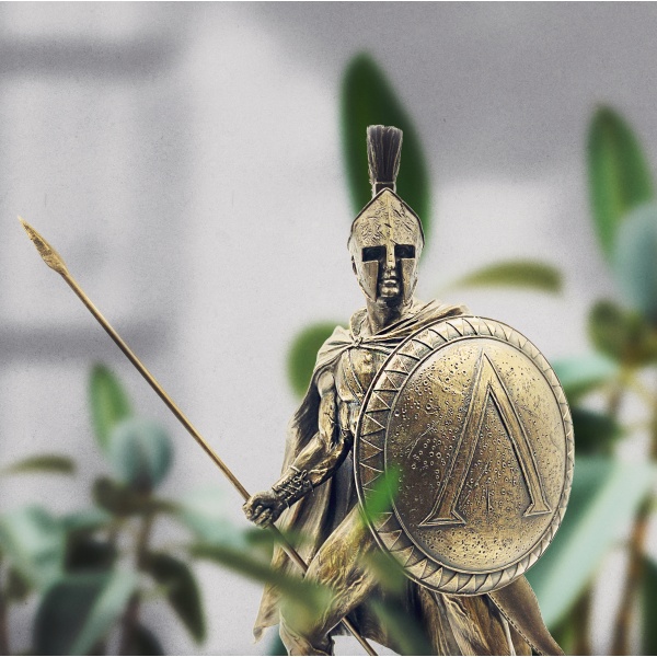Sparta Kralı Leonidas Figürü, El Boyaması 22x14x33 cm