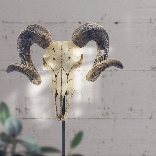 Ayaklı Boynuz Figürü, Duvara Asılabilinir, El Boyaması 33x24,5x46,5 cm