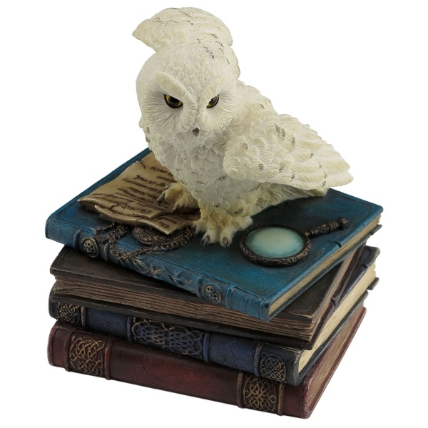 Baykuş Figürlü Kutu, El Boyaması 10x9x12 cm