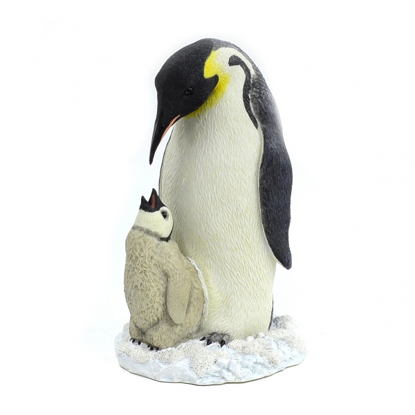 Kral Penguen Ailesi Figürü, El Boyaması 15x14.5x23 cm