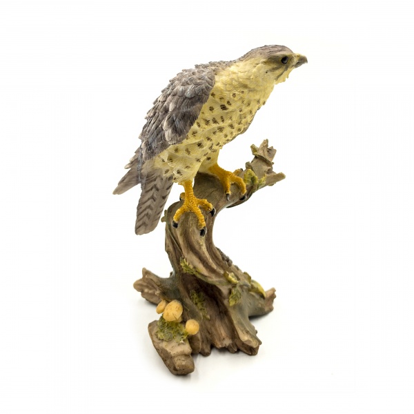 Şahin Kuşu Figürü, Renkli El Boyaması, Dekoratif Heykel 8x8x13,5 cm