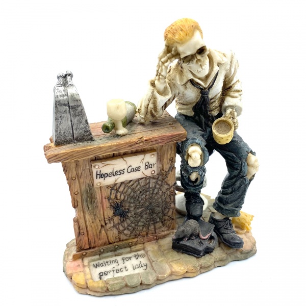 İçen İskelet Figürü, El Boyaması 13 cm