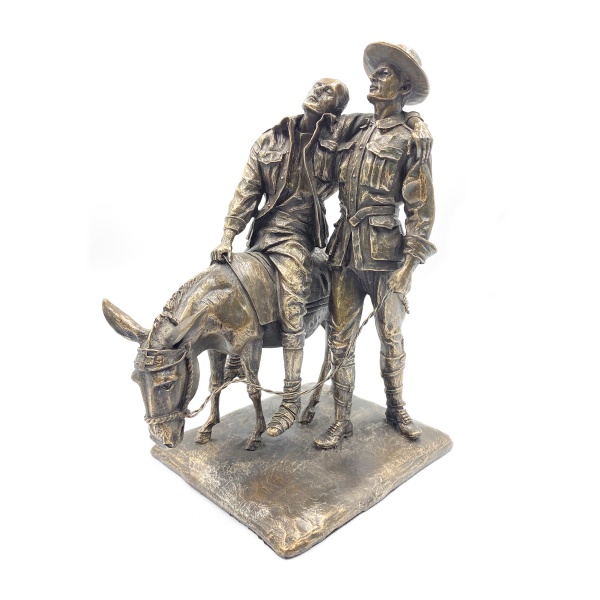 Eşekli Adam John Simpson Kirkpatrick - Gelibolu'nun Yardım Meleği, El Boyaması 15.5x11.5x20.5 cm