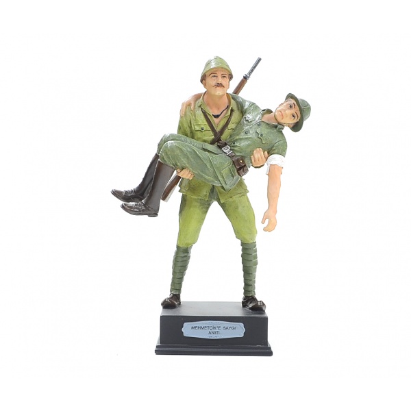 Mehmetçik Saygı Anıtı Model, El Boyaması 12,5x7x18,5 cm