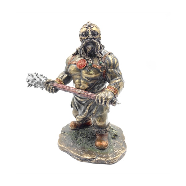 Viking Savaşçısı Figürü, El Boyaması 15x15x8 cm