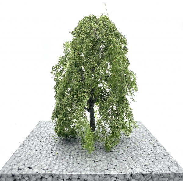 Yaz Yeşili Ağlayan Söğüt Ağacı Maketi (18 cm)