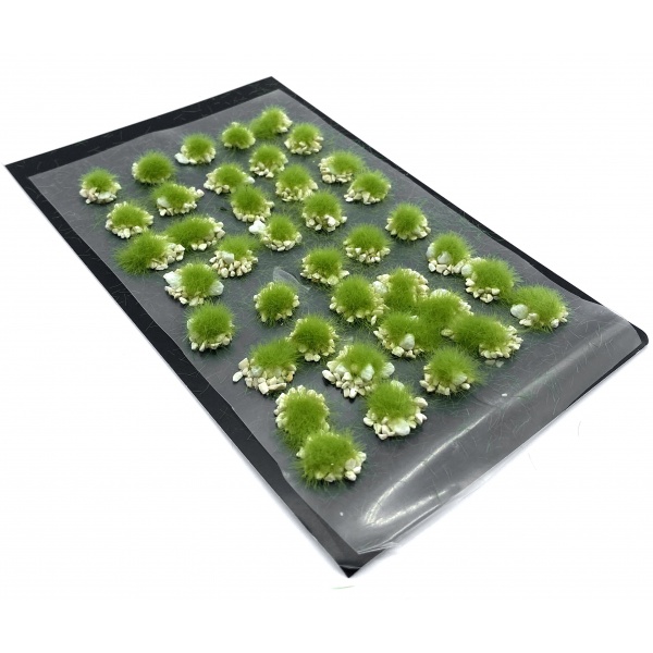 İlkbahar Yeşili Taşlı Çim Öbekleri, 1/32 ve 1/45 arası ölçekler için (35-40 adet)