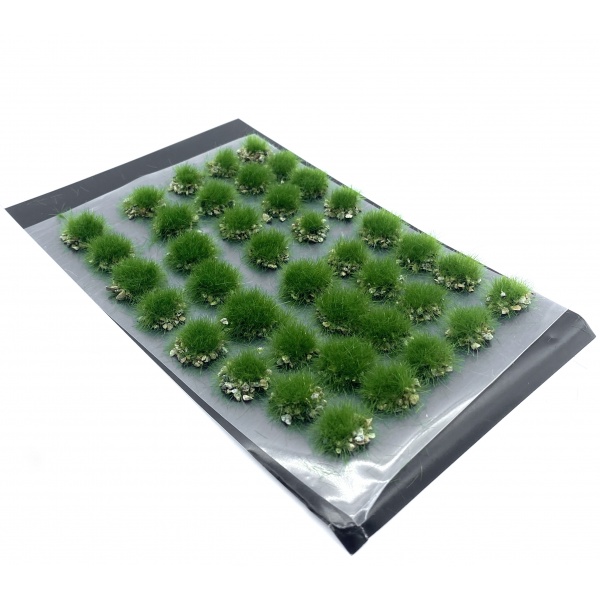 Yaz Yeşili Koyu Taşlı Çim Öbekleri, 1/32 ve 1/45 arası ölçekler için (35-40 adet)
