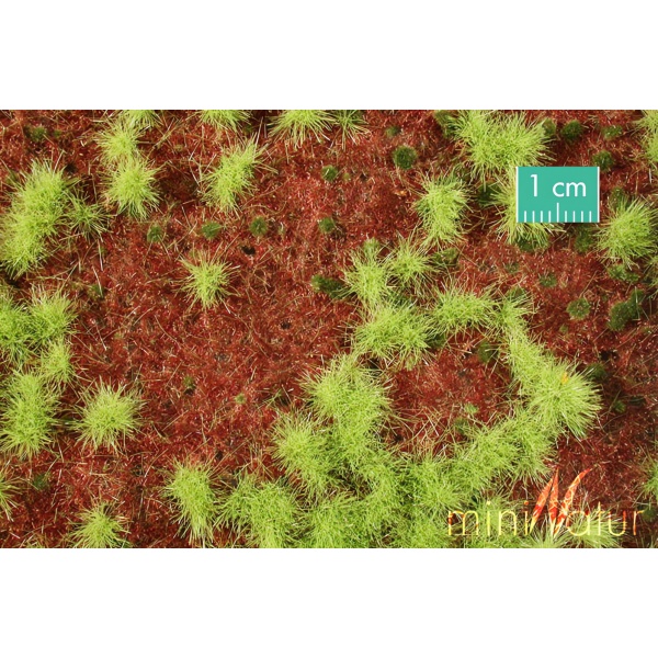 İlkbahar Yeşili Orman Zemin Görüntülü Çim Yüzey, 1/32 ve 1/45 arası ölçekler için (31,5 x 25 cm)