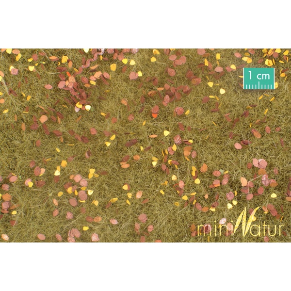 Sonbahar Yaprakları Düşmüş Çim Yüzey, 1/32 ve 1/45 arası ölçekler için (31,5 x 25 cm)