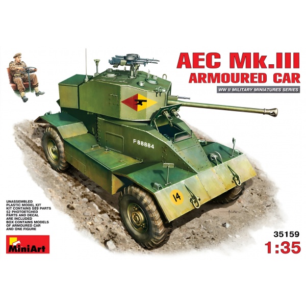 1/35 AEC Mk Zırhlı Araç Plastik Askeri Araç Maket Kiti
