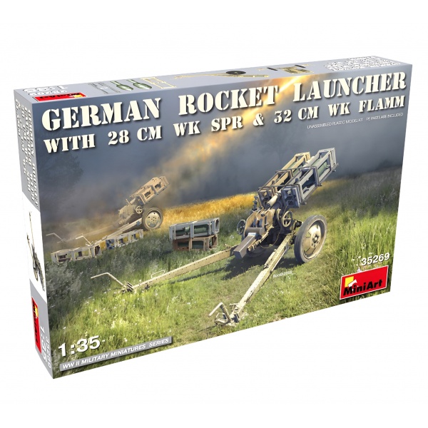 1/35 Alman Roketatar 28 cm WK Spr & 32 cm WK Flamm ile Plastik Maket Kiti