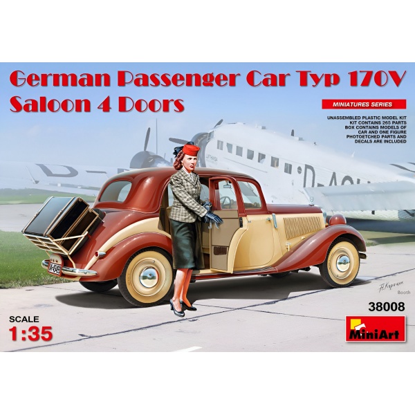 1/35 Alman Yolcu Arabası Type 170V. Saloon 4 Kapılı Plastik Maket Kiti