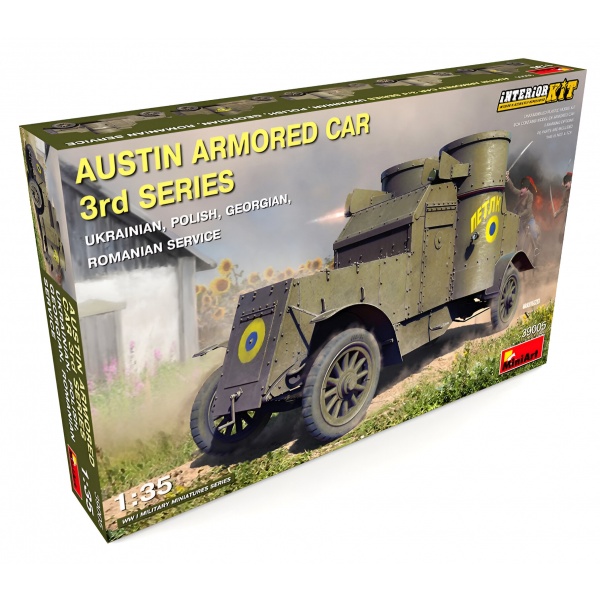 1/35 Austin Armored Car 3rd Series Ukrainian, Polish, Georgian, Romanian Service. Interior Kiti Plastik Maket Kiti