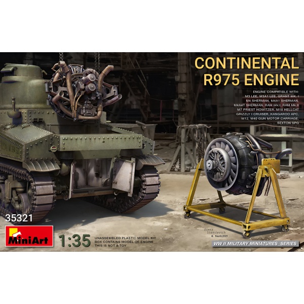 1/35 Continental R975 Motor Plastik Maket Kiti