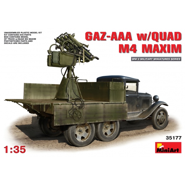 1/35 GAZ-AAA Dörtlü M4 Maxim ile Plastik Askeri Araç Maket Kiti