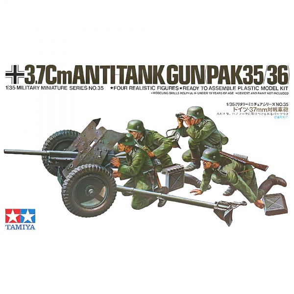 1/35 German 37mm Anti Tank Gun Plastik Maket Kiti
